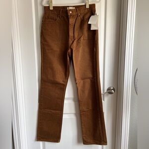 NWT Ulla Johnson Women's Agnes Jeans Denim Umber Brown Bronze Tan $395 Size 30